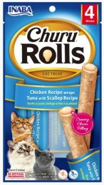 Inaba Churu Rolls Cat Treat Chicken Recipe wraps Tuna with Scallop Recipe