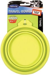 Petmate Round Silicone Travel Pet Bowl Green