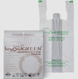 beyondGREEN Cat Litter Bags - Large - 100 Bags with Handles