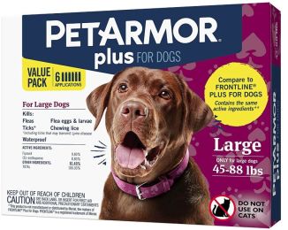 PetArmor Plus Flea and Tick Treatment for Large Dogs (45-88 Pounds)