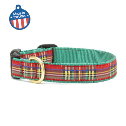 Christmas Sparkle Plaid Collar or Leash (Color: Christmas Sparkle, size: 6' Wide)