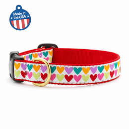 Pop Hearts Collar or Leash (Color: Pop Hearts, size: Small Wide)