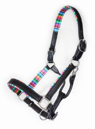 1" Black Padded Halter (Color: Serape, size: Cob)