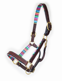 1" Brown Padded Halter (Color: Serape, size: Cob)