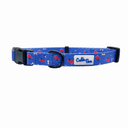 Cutie Ties Fun Design Dog Collar (Color: Red/White/Bones, size: medium)