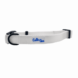 Cutie Ties Fun Design Dog Collar (Color: White, size: large)