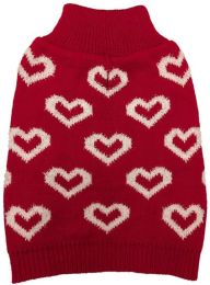 Fashion Pet All Over Hearts Dog Sweater Red (size: X-Small)