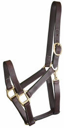 Gatsby Track Style Turnout Halter with Snap (Color: Havana, size: Yearling)