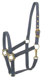 Gatsby Classic Nylon Halter With Snap (Color: Navy, size: Horse)