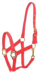 Gatsby Classic Nylon Halter With Snap (Color: Red, size: Horse)