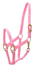 Gatsby Classic Nylon Halter With Snap (Color: Pink, size: Cob)