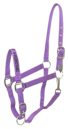 Gatsby I LOVE MY HORSE Nylon Halter (Color: Purple, size: Horse)