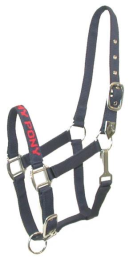 Gatsby I LOVE MY PONY Nylon Halter (Color: Navy, size: Medium-Large Pony)