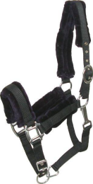 Gatsby Nylon Halter With Removable Fleece (Color: Black, size: Cob)