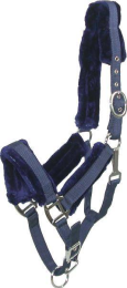 Gatsby Nylon Halter With Removable Fleece (Color: Navy, size: Cob)