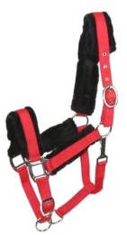 Gatsby Nylon Halter With Removable Fleece (Color: Red, size: Cob)