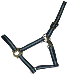 Gatsby Classic 2-Tone Nylon Halter With Snap (Color: Navy/BabyBlue, size: Cob)