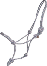 Gatsby Classic Cowboy Rope Halter (Color: Lt Grey / Pink, size: Horse)