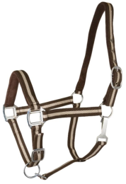 Gatsby 2-Tone Suede Padded Nylon Halter (Color: Brown & Beige w/Brown Padding, size: Horse)