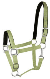 Gatsby Suede Padded Nylon Halter (Color: Apple Green w/Black Padding, size: Cob)