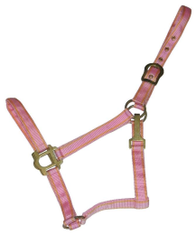 Gatsby Classic 2-Tone Nylon Halter With Snap (Color: Pink/Lt Blue, size: Horse)