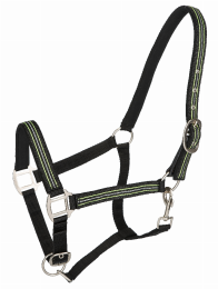 TuffRider Adjustable Nylon Breakaway Halter with Padded Crown and Nickel Hardware (Color: Gray, size: C)