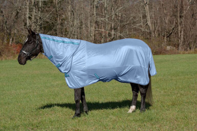 TuffRider Comfy Mesh Combo-Neck Fly Sheet (Color: Porcelain Blue, size: 69)