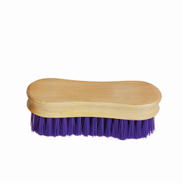 Tuffrider Stiff Face Brush With Wooden Grip (Color: Purple)