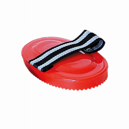 Tuffrider Curry Comb With Strap (Color: Red)