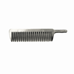 TuffRider Aluminum Comb with Wooden Handle (Color: Silver, size: 7.75)