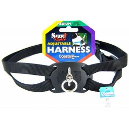 Coastal Pet Size Right Nylon Adjustable Harness - Black (size: Medium (Girth Size 24"-30"))