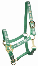 4H Classic Adjustable Nylon Halter With Snap (Color: Green, size: Miniature)