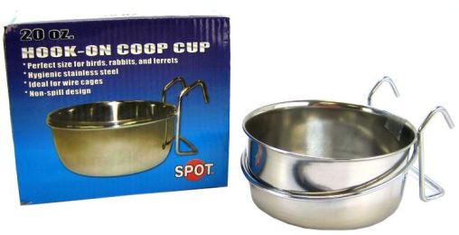 Spot Stainless Steel Hook-On Coop Cup (size: 20 oz (5.5" Diameter))