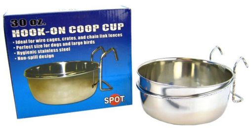 Spot Stainless Steel Hook-On Coop Cup (size: 30 oz (6.5" Diameter))