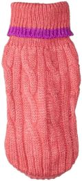 Fashion Pet Cable Knit Dog Sweater - Pink (size: XXX-Small (4" From Neck Base to Tail))