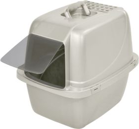 Van Ness Enclosed Cat Litter Pan with Zeolite Air Filter (size: Large White)