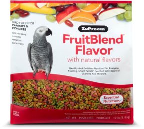 ZuPreem FruitBlend Flavor Bird Food for Parrots & Conures (size: 12 lbs)