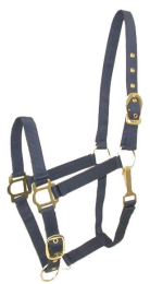 Gatsby Adjustable Nylon Halter With Snap (Color: Navy, size: Horse)