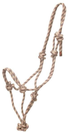 Gatsby Classic Cowboy Rope Halter (Color: Beige/Burg/Navy, size: Horse)