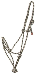 Gatsby Classic Cowboy Rope Halter (Color: Black/Beige, size: Horse)