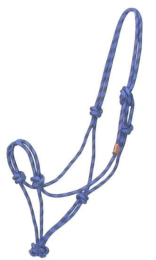 Gatsby Classic Cowboy Rope Halter (Color: Black/Royal Blue, size: Horse)