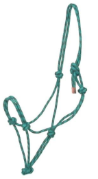 Gatsby Classic Cowboy Rope Halter (Color: Teal/Black, size: Horse)