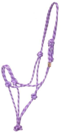 Gatsby Classic Cowboy Rope Halter (Color: Lt Purple/Purple, size: Horse)