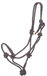 Gatsby Classic Cowboy Rope Halter (Color: Navy/ Burgundy, size: Horse)