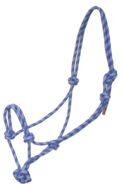 Gatsby Classic Cowboy Rope Halter (Color: Royal Blue/ Steel Grey, size: Horse)