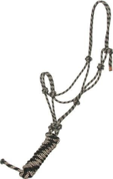 Gatsby Classic Cowboy Halter With Lead (Color: Black/Beige, size: Horse)