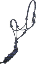 Gatsby Classic Cowboy Halter With Lead (Color: Black/Royal Blue, size: Horse)