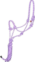 Gatsby Classic Cowboy Halter With Lead (Color: Light Purple/Purple, size: Horse)