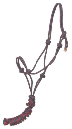 Gatsby Classic Cowboy Halter With Lead (Color: Navy/ Burgundy, size: Horse)