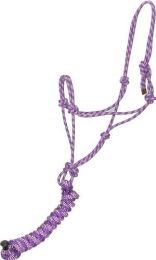 Gatsby Classic Cowboy Halter With Lead (Color: Purple/Pink, size: Horse)